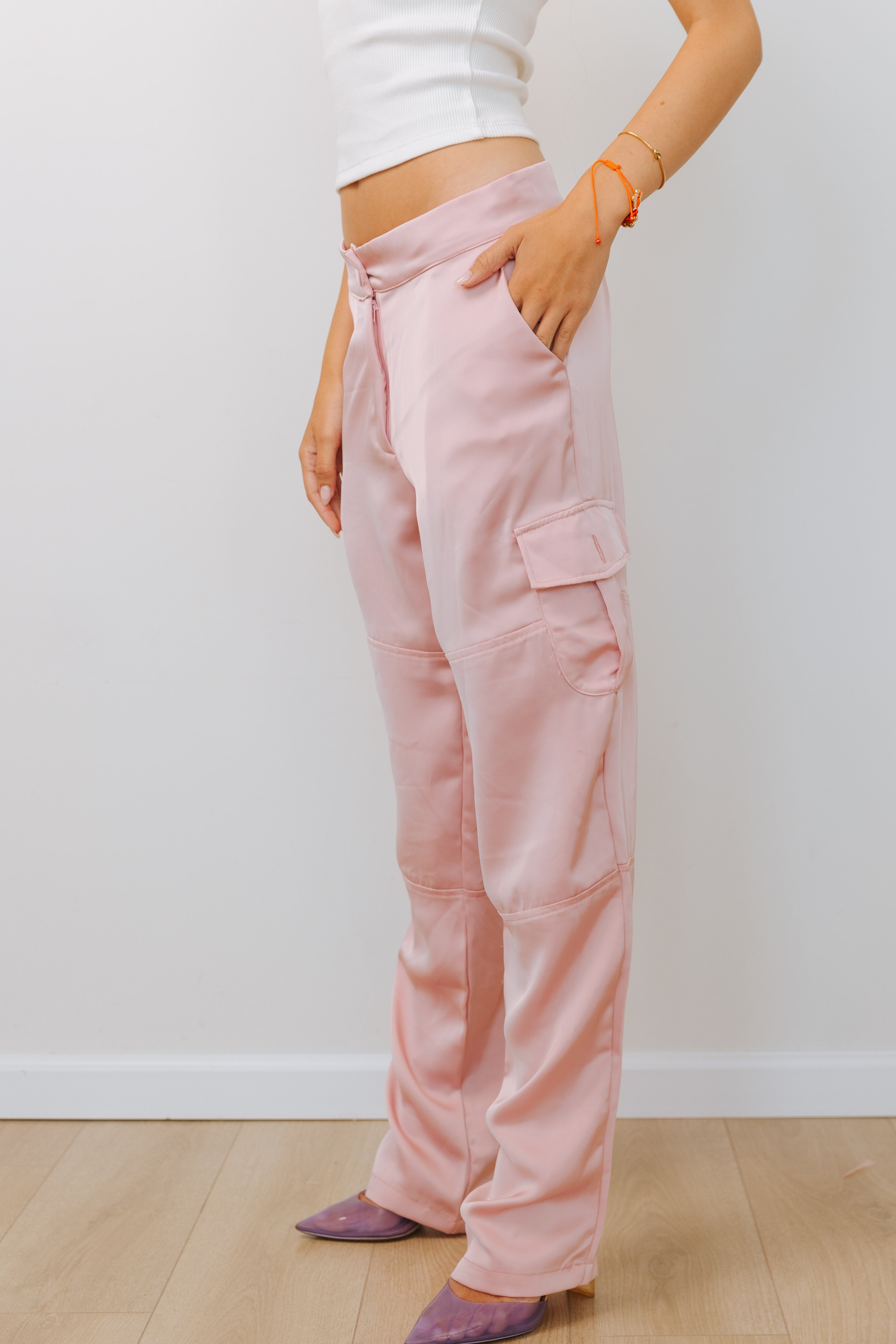 Light pink cargo pants sale